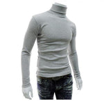 2019 New Autumn Winter Men'S Sweater Men'S Turtleneck Solid Color Casual Sweater Men's Slim Fit Brand Knitted Pullovers