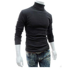 2019 New Autumn Winter Men'S Sweater Men'S Turtleneck Solid Color Casual Sweater Men's Slim Fit Brand Knitted Pullovers