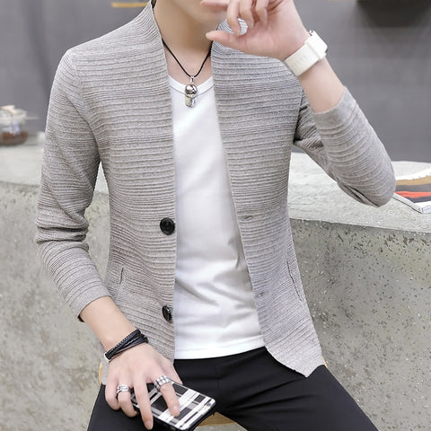 2020 knitting cardigan male v-neck outer wear in the spring and autumn light fashion handsome recreational sweater