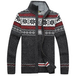 Men Velvet Sweatercoat Winter pattern style Wool Cardigan Male Casual Thicken Warm fleece Christmas Sweater for Man Hombre