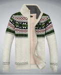 Men Velvet Sweatercoat Winter pattern style Wool Cardigan Male Casual Thicken Warm fleece Christmas Sweater for Man Hombre