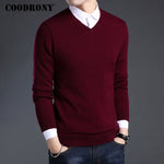 COODRONY Merino Wool Sweater Men Autumn Winter Thick Warm Sweaters And Pullovers Casual V-Neck Pure Wool Sweater Pull Homme 7305