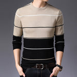 AIRGRACIAS 2019 New Sweater Men Fashion Brand Pullover Striped Slim Fit Knitred Woolen Autumn Casual Men Clothes pull hombre
