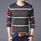 AIRGRACIAS 2019 New Sweater Men Fashion Brand Pullover Striped Slim Fit Knitred Woolen Autumn Casual Men Clothes pull hombre